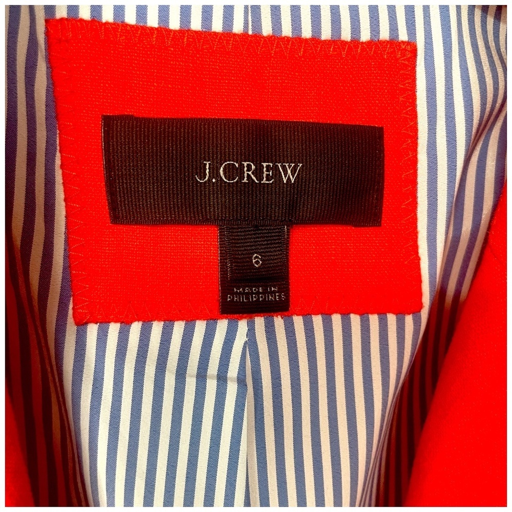 J Crew Womens Rhodes Linen Blazer with Gold Buttons, Bright Coral, Size 6 - Picture 8 of 10